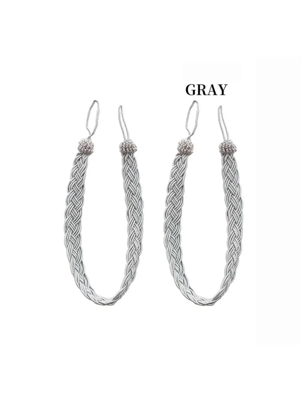 2pcs Curtain Tie Backs Thick Twisted Satin Rope Braided Strap Home Decoration
